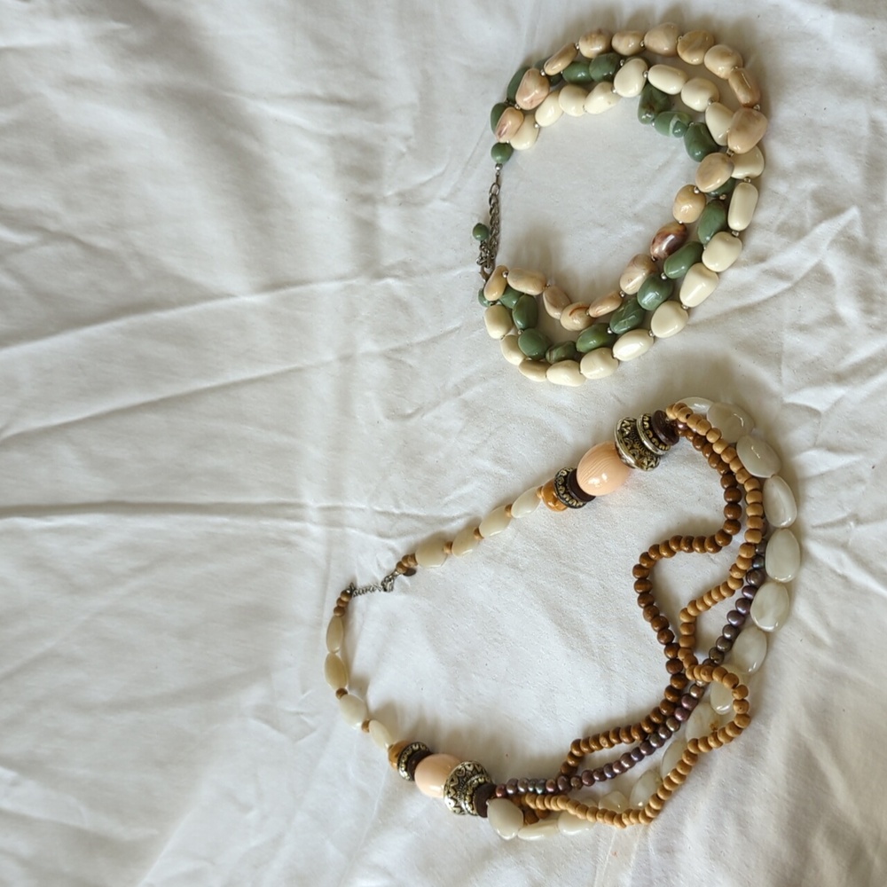 Set of 2 Colorful Chunky Beaded Necklesses